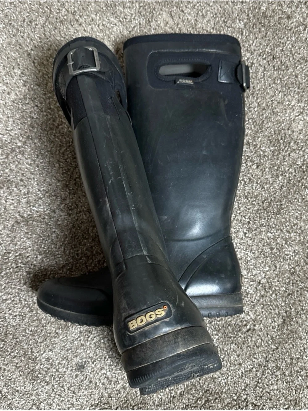 BOGS Tacoma Tall Black Waterproof Insulated Rain Boots Women’s Size 9